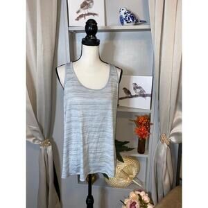 RBX size Large Longer Length Racerback Athletic Gym Gray Workout Top GUC